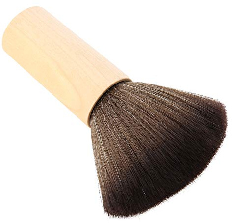 Pinceau de coiffeur, brosse de plumeau de coiffeur brun clair, coiffure ultra douce pour balayer les cheveux à la maison, usage en salon