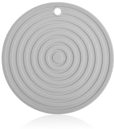 Rumyve Pet Round Silicone Placemat Solid Color Food Mat Bowl Mat,Waterproof Non-slip Round Dog Bowl Mat Floor, Pet Supplies(Grey)