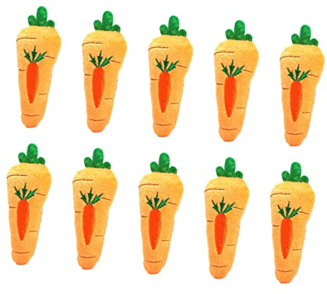 Kisangel 10stücke Katzenminze Plüschspielzeug Karotten-Design Für Katzen Interaktives Kauspielzeug Zur des Spielverhaltens Pflege Gesunder Zähne Für Haustierliebhaber