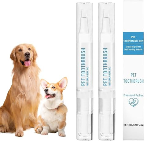 Haustier Zahnbürste Stift, 2 Stück Orales Aufhellungsge, Zahnbürstenstift für Hunde, bequeme Zahnbürste für Haustiere, Pet Oral Repair Gel Stift Für Hunde, für Mundpflege von Haustieren