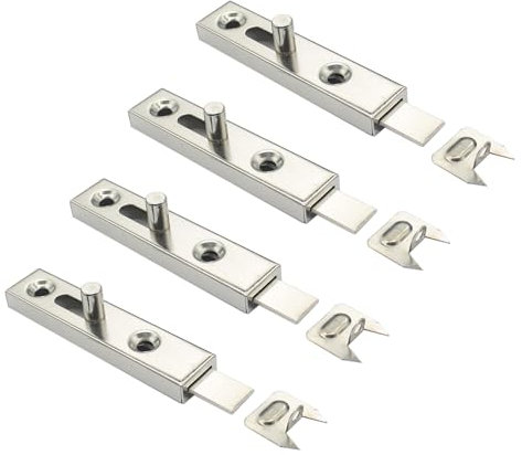 4 cerrojos pequeños para muebles de metal, 70 mm, con ángulo de tope, cerrojo pequeño para puerta de 70 mm, cierre de cerrojo