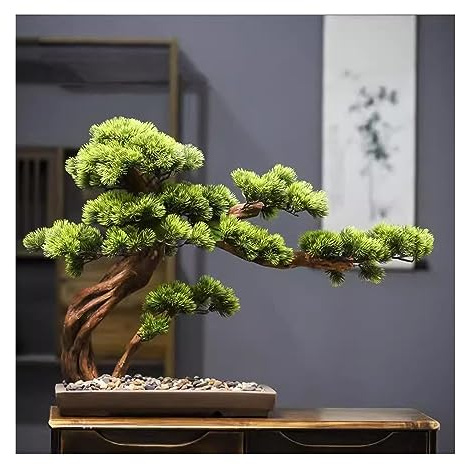Simulierte Botted-Pflanzen Künstlicher Bonsai-Baum for den Innenbereich, künstliche Pflanzen, Dekoration, Simulation, einladende Kiefer, Heim-, Tisch-, Schreibtisch- und Wohnzimmerdekorationen Innende