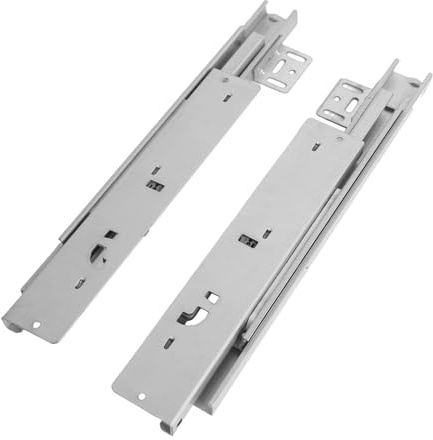 Bottom Mounted Hidden Drawer Runners, 1 Pair Soft Close Stainless Steel Drawer Slide, Undermount Floor Mounting Invisible Drawer Slies Full Extension Ball Bearing, for Kitchen Cabinet (14inch350mm)