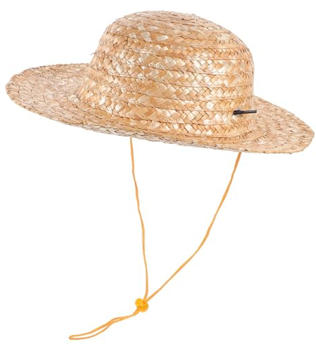 LRXIYODE Sombrero De Paja para Niños Multifuncional, Material Natural Transpirable, Diámetro 31 Cm, Adecuado para Playa, Fiesta y Actividades Al Aire Libre