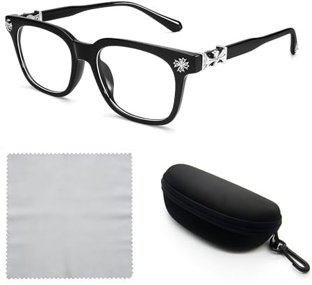 Ruispeed Klassische Dickrahmen-Brille ohne Stärke – Quadratischer Rahmen, durchsichtige Gläser, modische Unisex-Modebrille für Damen und Herren