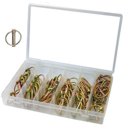 Assortimento spine a scatto/coppiglie ad anello/perni/spinotto 50 pezzi in valigetta