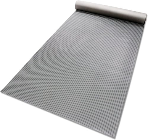 etm - Revêtement de Sol en Caoutchouc antidérapant - Tapis de Sol Usage Industriel - Protection amortissante Contre Les Chocs et l'usure pour Zones de Chargement - Fein gerippt, Gris 100x300 cm, 3mm