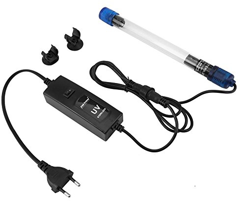 Kunststoff Aquarium Sterilisator Licht, UV Sterilisator Licht Beleuchtung Wasserdichte Tauch Lampen Bakterien Tötung UVC Klärer Aquarium Juwel Filter für Aquarium 220-240V (UV-13)