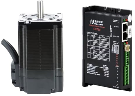 RTELLIGENT Nema 23 EtherCAT Feldbus Treiber mit Motor ECT60 + 57AM23ED Closed Loop 2NM Bipolar 97 mm Länge Entspricht der CiA402-Standard Spannung von 24-80 V DC für CNC Maschinen