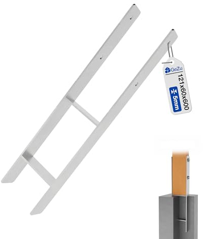GeZu Impex Anclaje para Poste H 121 x 600 mm | Galvanizado en Caliente Soporte de Anclaje Base Elevada
