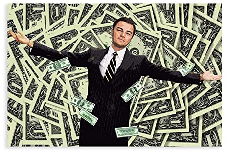 Filmposter The Wolf of Wall Street 35, Leinwandbild, Schlafzimmer, Dekoration, Sport, Landschaft, Büro, Raumdekoration, Geschenk, 40 x 60 cm, ohne Rahmen: