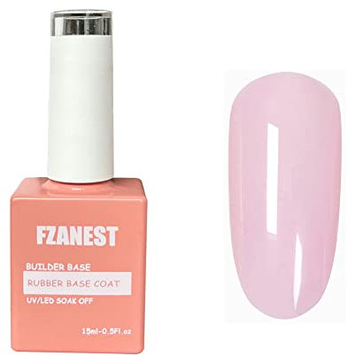 FZANEST Pink Aufbaugel Für Gelnägel 15ML,Rubber Base Gel 6 in1 Builder Gel Maniküre UV Nagellack für Nägel Reparatur-Verstärkungsverlängerung