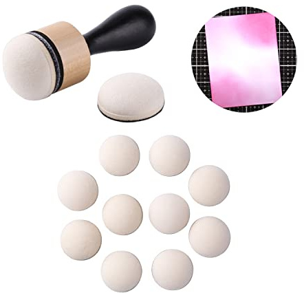 OTCRAFT Mini bläckblandningsverktyg, med skum ersättning påfyllning skum verktyg för skum scrapbooking målning ritning konsttillbehör handtag bläckverktyg prägling schabloner