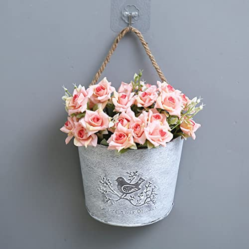 Hilai Pots de Fleurs, Pot de Plantes, jardinière Murale Suspendue Pot de Fleur Porte-Usine Fer montée Murale Récipient Vintage pour Jardin extérieur Jardin