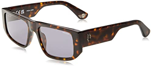 Police Men's SPLL13 Sunglasses, SHINY DARK HAVANA, 55