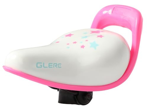 Glerc Kids Bike Seat Saddle with Parent Handle Accessories Fit for 12 14 16 18 20 inch Girls & Boys Road City BMX Mountain Cruiser Bicycle, Pink