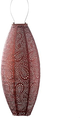 LUMIZ Solarlaterne - für Außen - Paisley - Langes Oval - Gartenbeleuchtung - Solarlampen - Gartendeko - 20cm - Kupfer