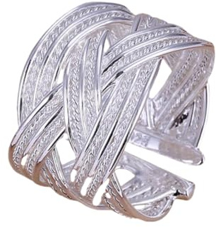 WLLDDDIU Ring Silber 925 Damendaumenringe Aus Sterlingsilber für Frauen, 925Er Silber, Statement-Stapelringe, Offene Ringe, Minimalistischer Silberring für Männer und Frauen, Schmuckgeschenk, Gr