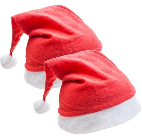 MERRYXMAS 2x Nikolausmütze - Weihnachtsmütze rot für - Einheitsgröße - Erwachsene & Kinder - für Weihnachten & Weihnachtsfeier & Weihnachtsmarkt