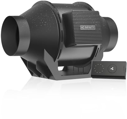 AC Infinity CLOUDLINE H4 - Ventola a condotto silenziosa da 100 mm, con regolatore di velocità, a prova di umidità, IP65, ventilatore di aspirazione per tende da coltivazione, camere di