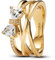 PANDORA Timeless Funkelnde Schleife & Überkreuztes Band Ring aus Sterling Silber mit vergoldeter Metalllegierung und Zirkonia, Größe: 54, 163511C01-54