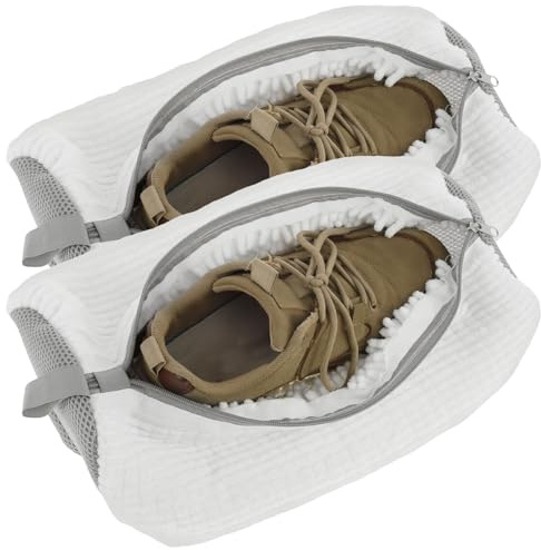 2Pcs Laundry Shoes Bag for Washing Machine Deluvo Shoe Cleaning Bag with Zippered Reusable Shoe Washing Machine Bag Lightweight Portable Shoe Washing Bag for Sneakers Running Shoes
