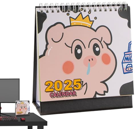 Schreibtischkalender, Schreibtischkalender | Tagesplaner Monatsplaner Bücher, Cartoon-Kalender 2025, Tagesplaner, Monatsplaner, Tischplaner für