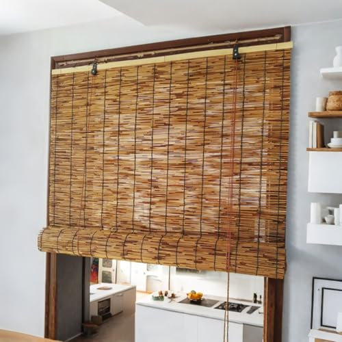 Bambusrollos,Bambus Rollo Jalousine für Balkon,Fenster Sonnenschutz Rollo Bambusrollo für Terrasse,Sichtschutz Seitenzugrollo Bambusvorhang Jalousien Innen,Anpassbar