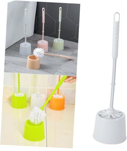 Garneck Spazzola da Bagno Set di Spazzole e Supporto in Plastica Spessa per Pulire la Ciotola del WC Senza Graffi Colore Casuale