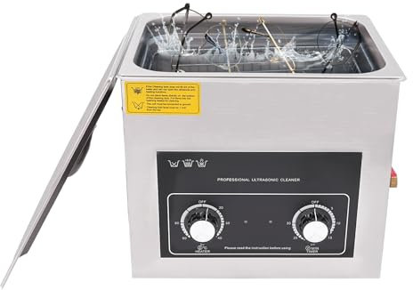 Ultrasonic Washing Machine with Heater and Timer 10L/2.20 Gallon 40Khz 250W Stainless Steel Ultrasonic Cleaning Machine Ultrasound Machine with Knob Control for Jewelry Glasses