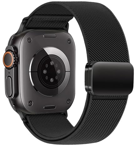 SOLOLUP Stretchy Magnetic Straps for Apple Watch Ultra 3/2 Strap Men Women | 49mm 46mm 45mm 44mm 42mm iWatch Elastic Nylon Loop,Fabric Sport Replacement Band for Apple Watch 11 10 9 8 7 6 5 4 3 SE 3/2