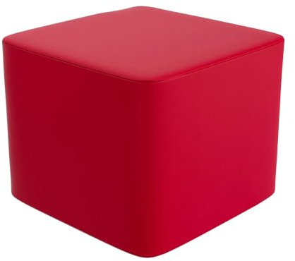 Children's Factory Versatile 3-in-1 FlexCube, Mix-and-Match Kids Chairs, Sofas, Corner Ottomans and Cubes, Foam-Filled and Water-Resistant, Flexible Seating for Classroom Elementary, Red Ottoman