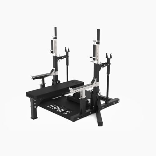 Suprfit Pro Combo Rack Drückerbank | robuste 75 mm Stahlkonstruktion mit 30-stufig verstellbarer Hantelablage, bis 500 kg belastbar.