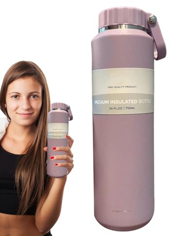 Gourde Isotherme | Gourde De Voyage Isotherme,Gourde Large Ouverture Anti-Fuites 710 ml pour et Adultes Voyage Cyclisme Sports en Extérieur