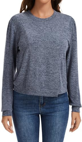 Sosolism Stillshirt für Damen Weiches Stilltop Winter Stillpullover,Dunkelblau,Größe S