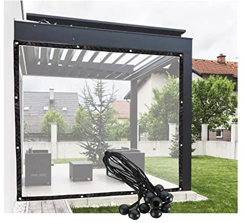 HighTransparency Pavillon-Seitenteile mit Ösen, 0,12 mm dick, Windschutz, Vorhänge für Balkon, Garage (2,4 x 2,4 x 3 m)