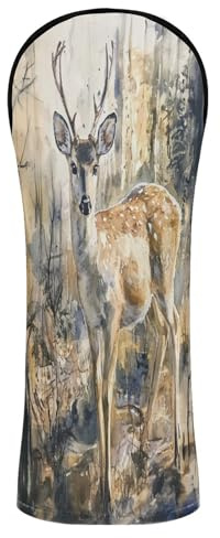 Copri mazza da golf vintage, in pelle di alta qualità, impermeabile, con targhetta numerica, per conducente, fairway, legno ibrido