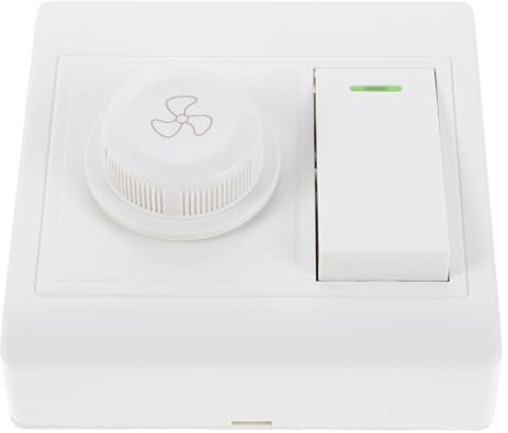 TOVINANNA Interrupteur Mural Blanc Contrôle Rotatif Vitesse, Cache-interrupteur en Plastique pour Ventilateur de Plafond et Lumière pour Chambre ou Salon