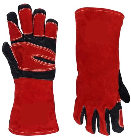 SUBLXPoten SchweißErhandschuhe 14-Zoll-Schweißhandschuh Schweißhandschuhe Hitzebeständige Grill-/Tierhandhabungshandschuhe mit extra langen Ärmeln