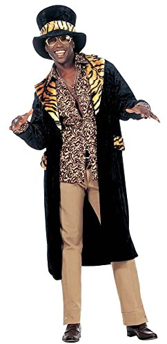 W WIDMANN MILANO Party Fashion - Big Daddy Kostüm Herren | 2-teilig mit Mantel und Hut, auffällige Verkleidung im Gangster- und Millionärsstil für Karneval, Mottopartys