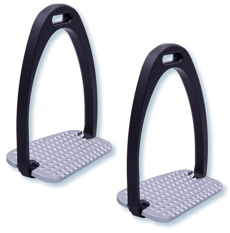 Stübben Steigbügel 1205 Maxi Grip - schwarz/Silber - 12 cm