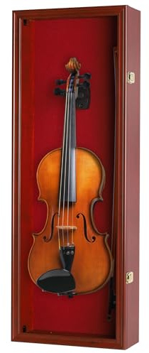 Violin Display Case Violin Case Hanger Stand 33 Height Mahogany Finish Frame fits Ukulele Fiddle Also