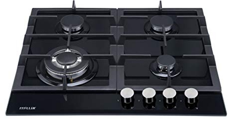 MILLAR GH6041TB 60cm Built-in 4 Burner Gas on Glass Hob/Cooker/Cooktop with FFD Black