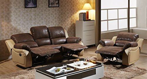 Microfaser Relax Schlafsofas Relaxsofas Fernsehsessel 5129-3+1-PU-639