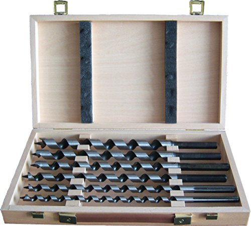 FAMAG 1410 Schlangenbohrer WS Lewis 6-teiliger Satz im Holzkasten 10-20x320mm, Schaft 9,8-13mm, Spirallänge 255mm - 1410.300