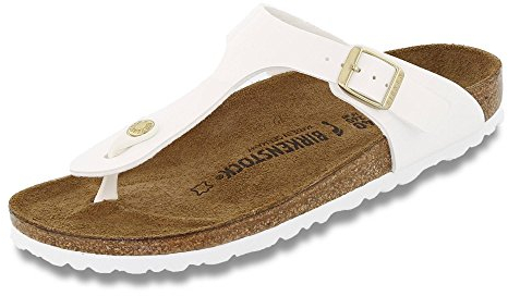 BIRKENSTOCK Classic 1005300 Gizeh Birko-Flor, Damen Zehentrenner, Weiß (Weiss Lack), 35 EU (2.5 UK)