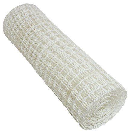 White 50mm 1m x 5m Climbing Plant Support Plastic Garden Mesh Trellis Fence