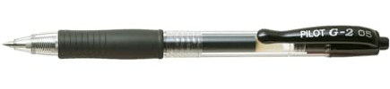 Pilot G-205 Retractable Gel Rollerball Pen 0.5mm Tip 0.32mm Line Black (Pack 12)