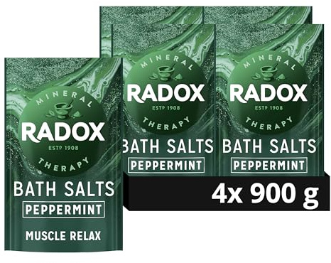 Radox Mineral Therapy Muscle Relax Uniquely Blended With Minerals & Herbs Bath Salts A Relaxing Bath 900 G, Set Of 4
