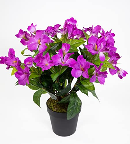 Seidenblumen Roß Großer Hibiskus 42cm dunkellila im Topf ZF künstliche Pflanzen Kunstpflanzen Kunstblumen